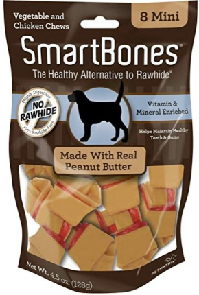 SmartBones Mantequilla de Maní Mini - 8 Unidades para perro